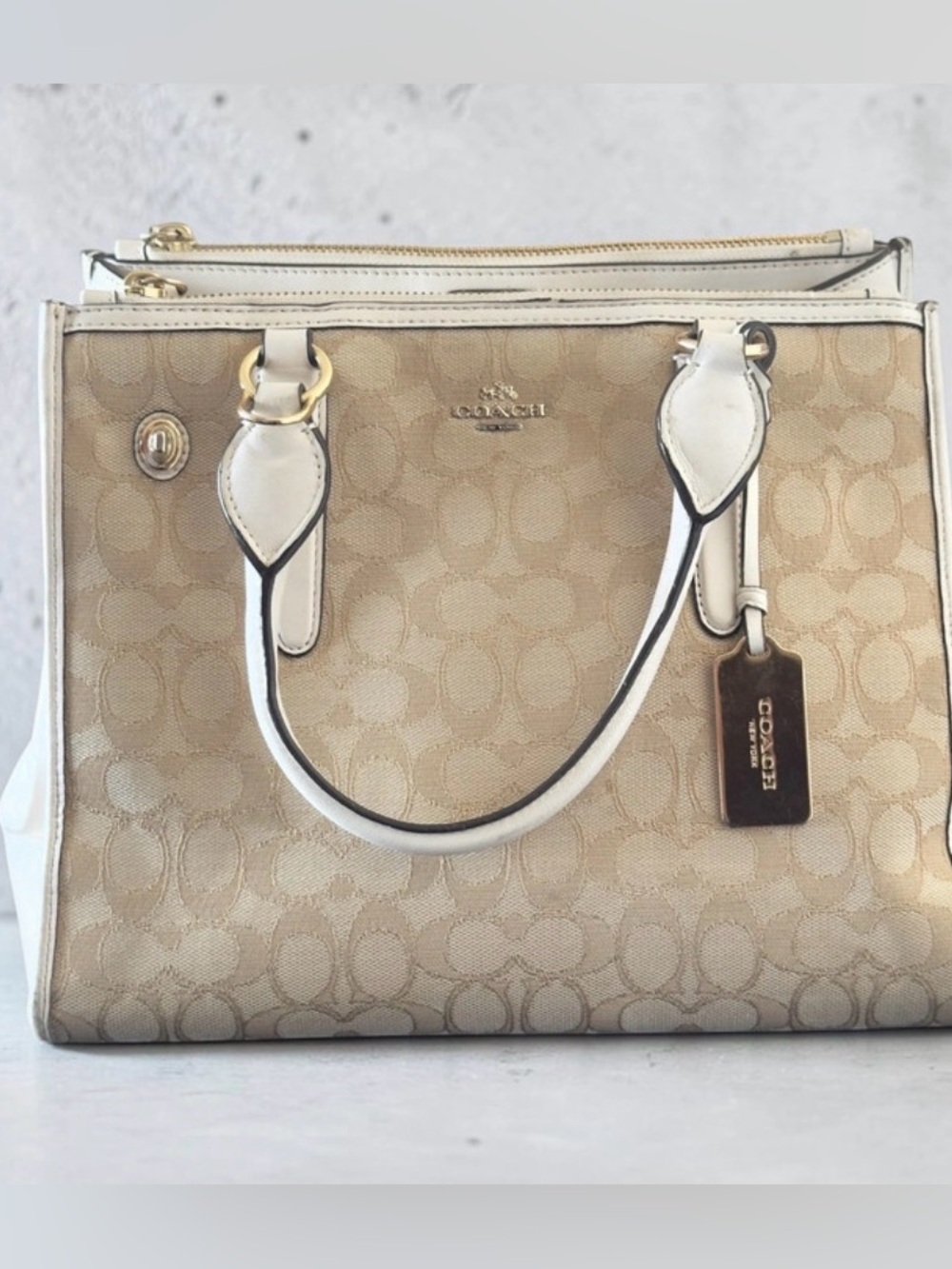 Coach Surrey Beige Handbag